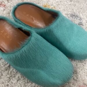 marni teal slides, no box, never worn